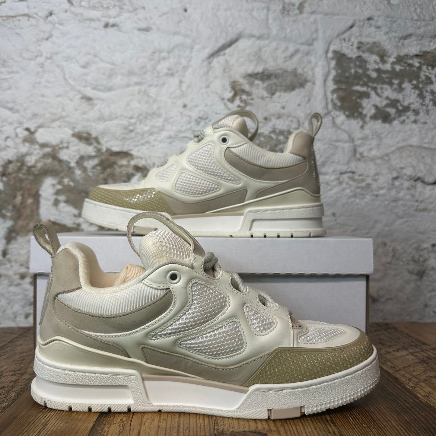 Louis Vuitton Beige Cream Skate Sneaker Sz 8 (6.5LV)