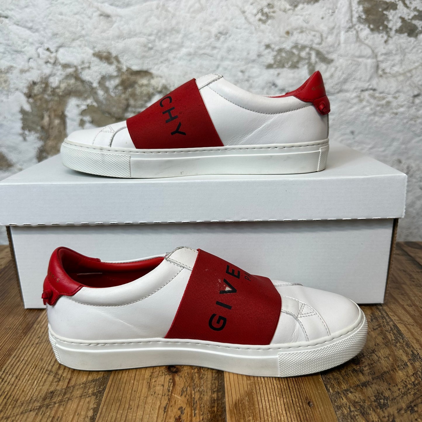 Givenchy Red Strap White Sneaker Sz 4.5 (36.5) No Box