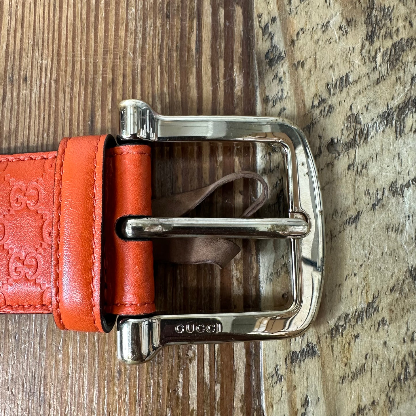 Gucci Orange GG Monogram Belt Sz (85/34)