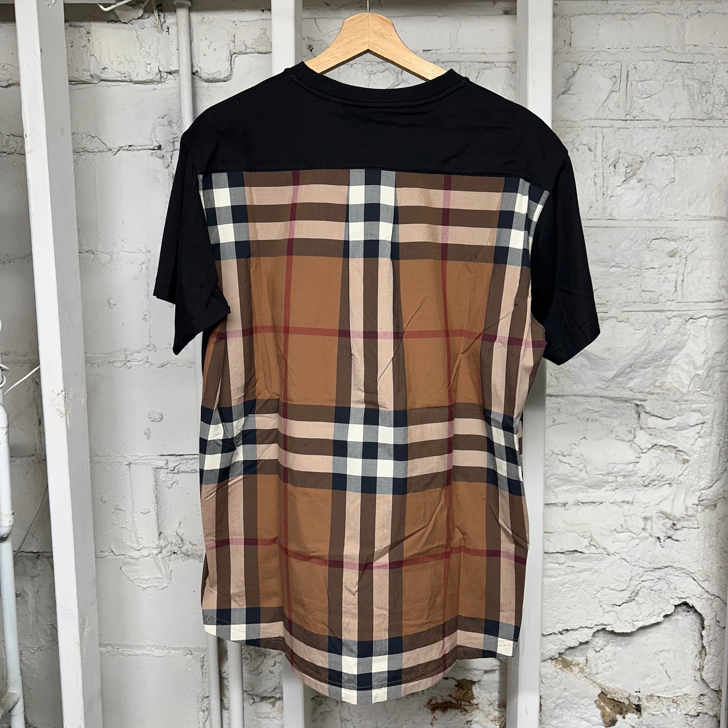 Burberry Back Plaid Black T-Shirt Sz XXS