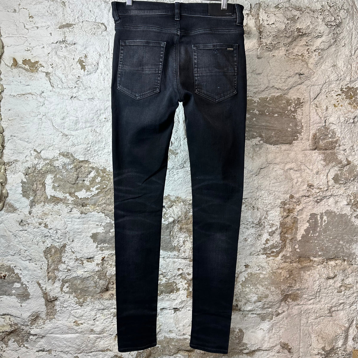 Amiri MX1 Cracked Blue Black Denim Jeans Sz 30