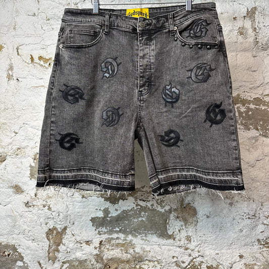 Godspeed G Patch Gray Jean Shorts Sz 36