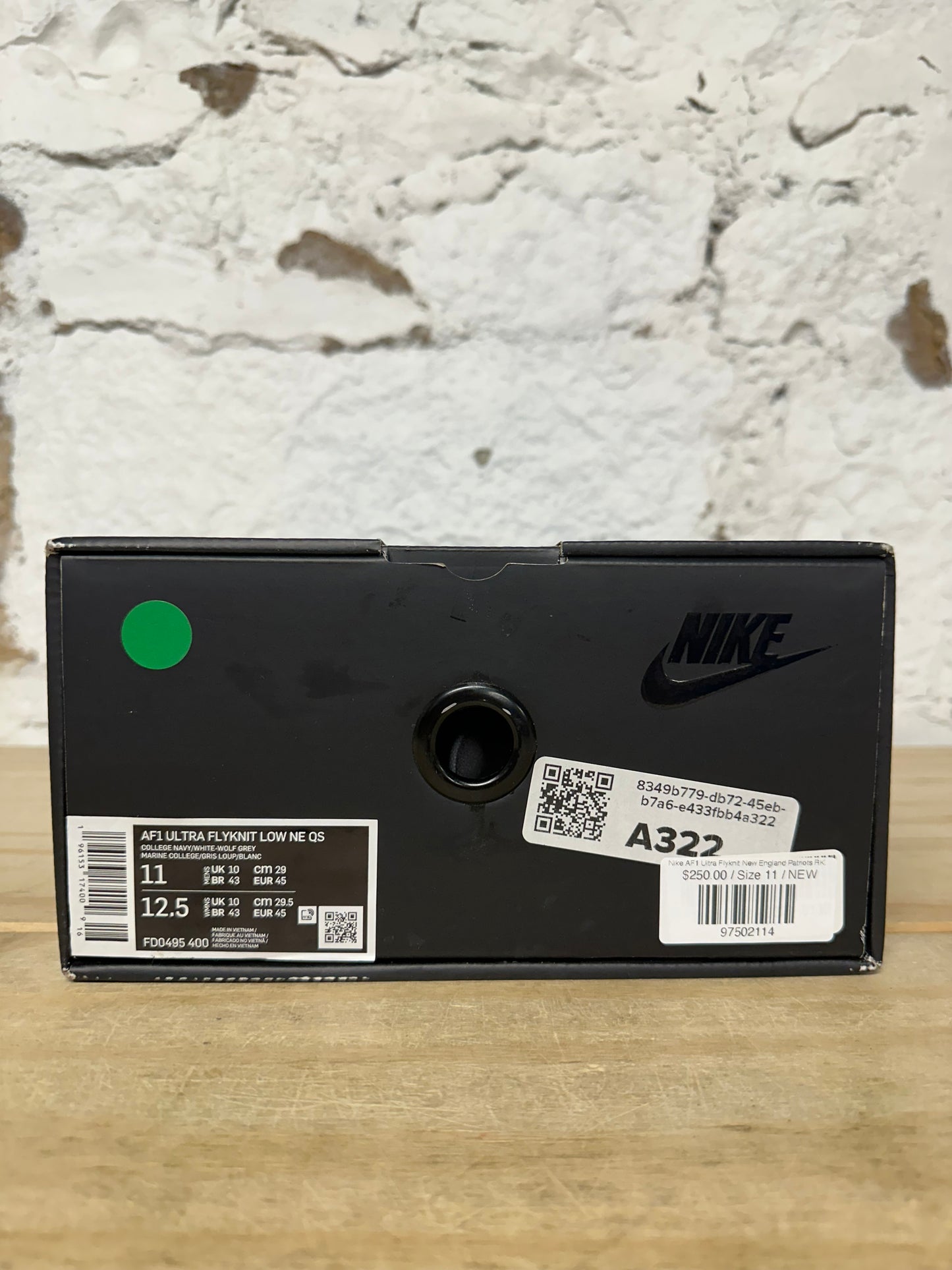 Nike Air Force 1 Low Ultra Flyknit New England Patriots RKK Sz 11 DS