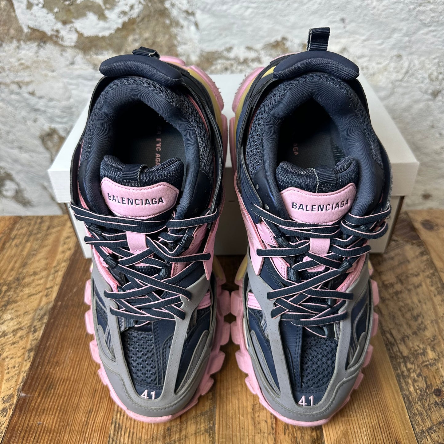 Balenciaga Track Runner Pink Navy Gray Sz 8 (41) No Box