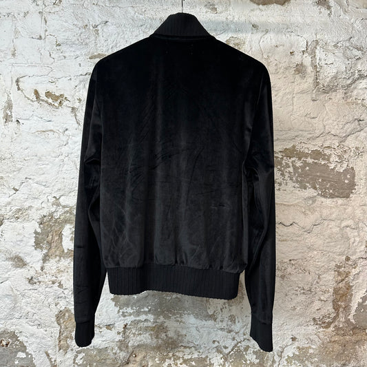 Amiri Black MA Velour Track Jacket Sz M