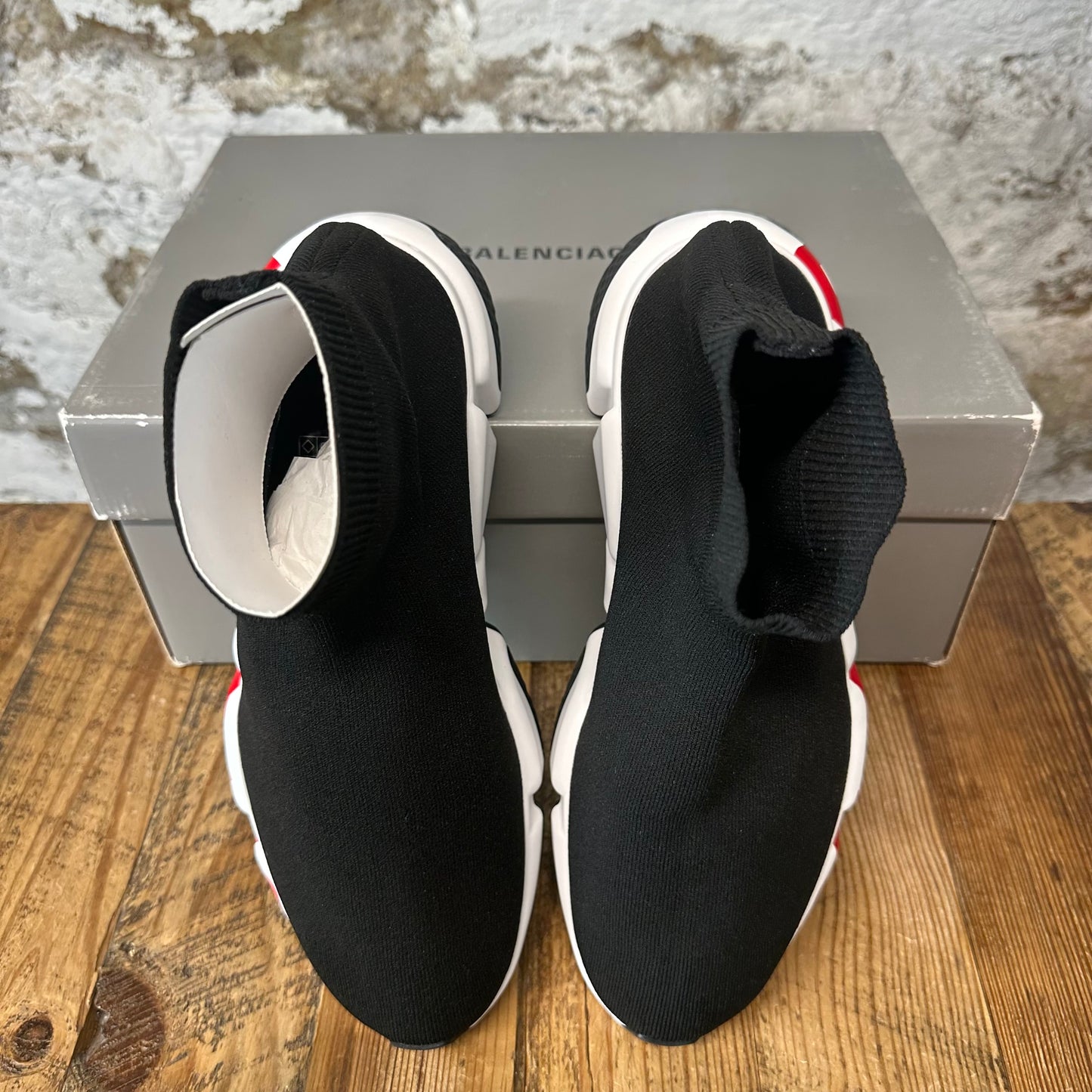 Balenciaga Sock Runner Black White Red Sneaker DS