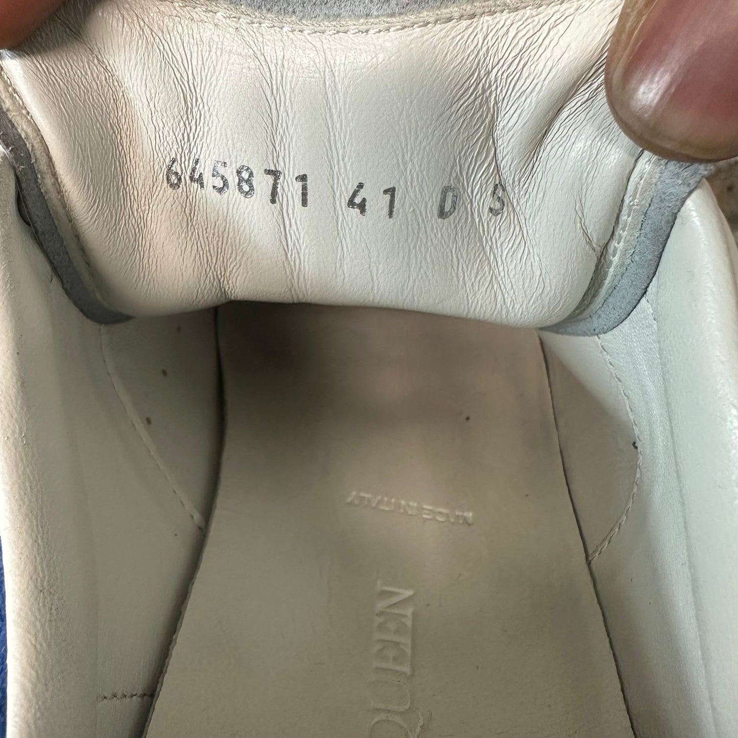 Alexander Mcqueen Blue Tab Bubble Sole White Sneaker Sz 8 (41) No Box