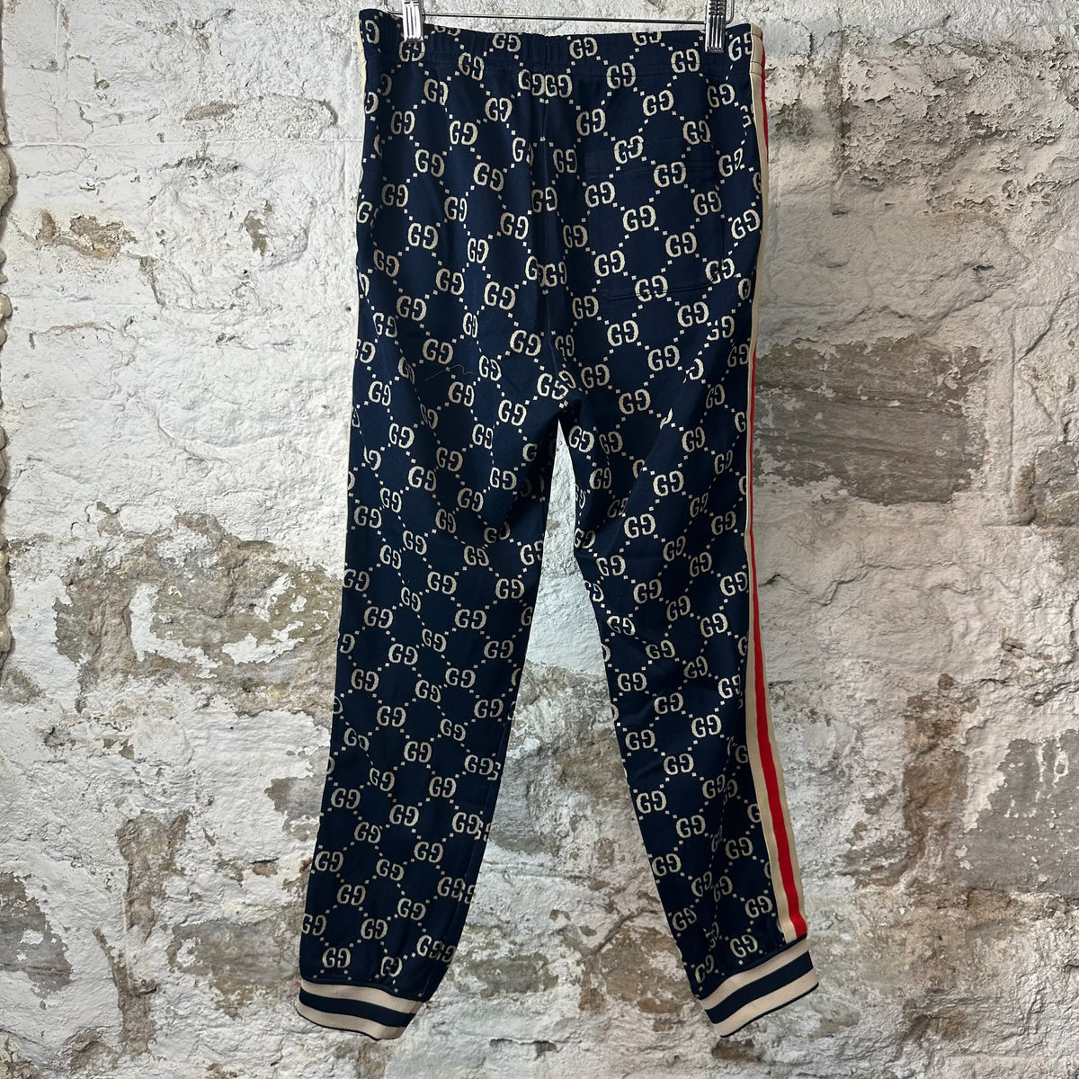 Gucci Navy GG Monogram Track Pants Sz S