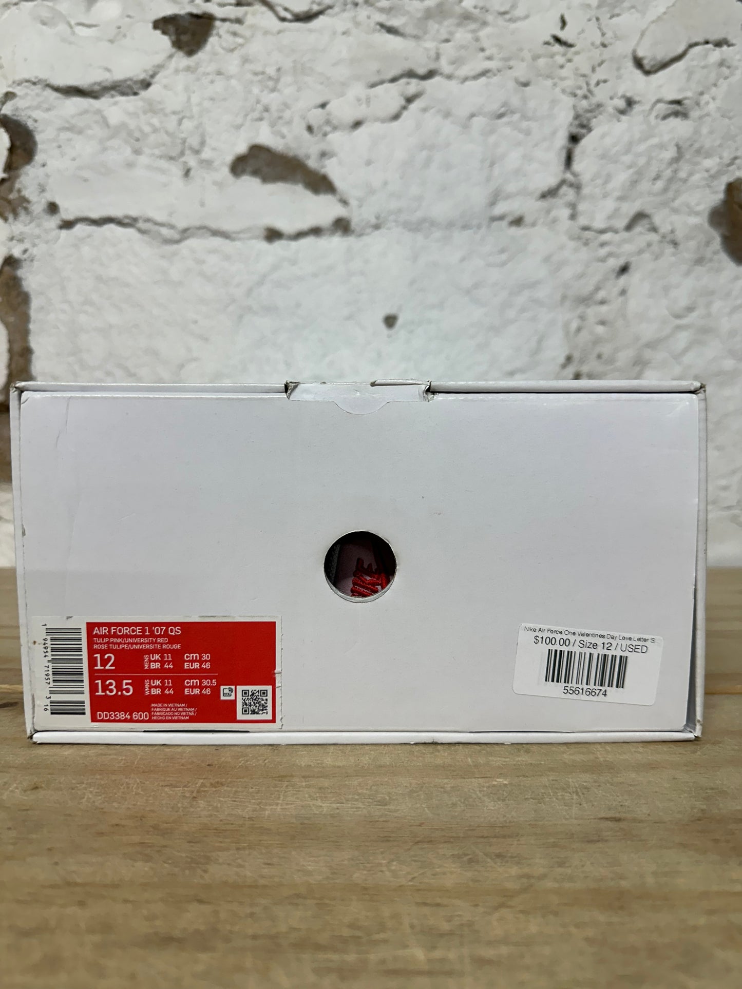 Nike Air Force One Valentines Day Love Letter Sz 12