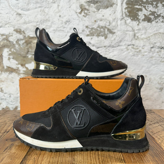 Louis Vuitton Black Brown Monogram Runaway Sneaker Sz 6.5 (39)