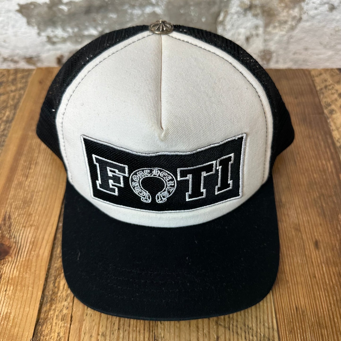 Chrome Hearts Foti Black White Trucker Hat