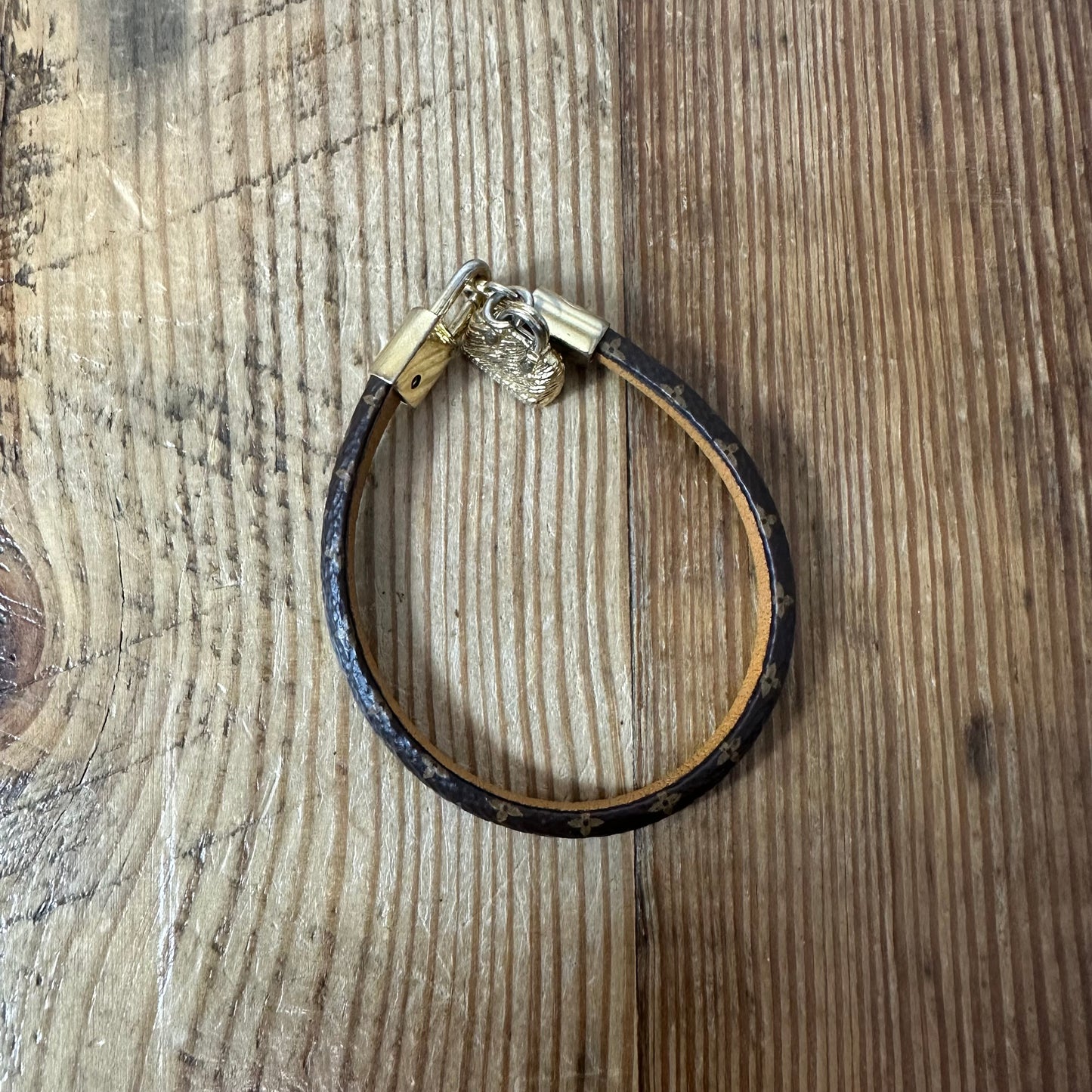 Louis Vuitton Bag Charm Brown Monogram Bracelet
