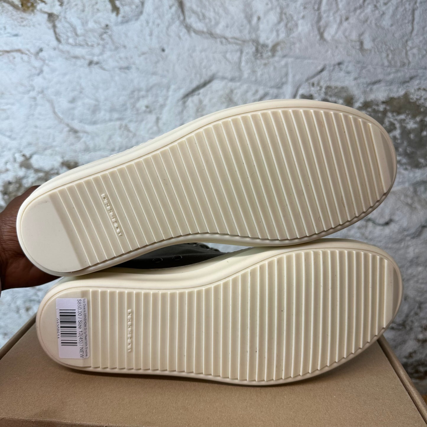 Rick Owens DRKSHDW Dirty Pearl Milk Sneaker Sz 12 (45) DS