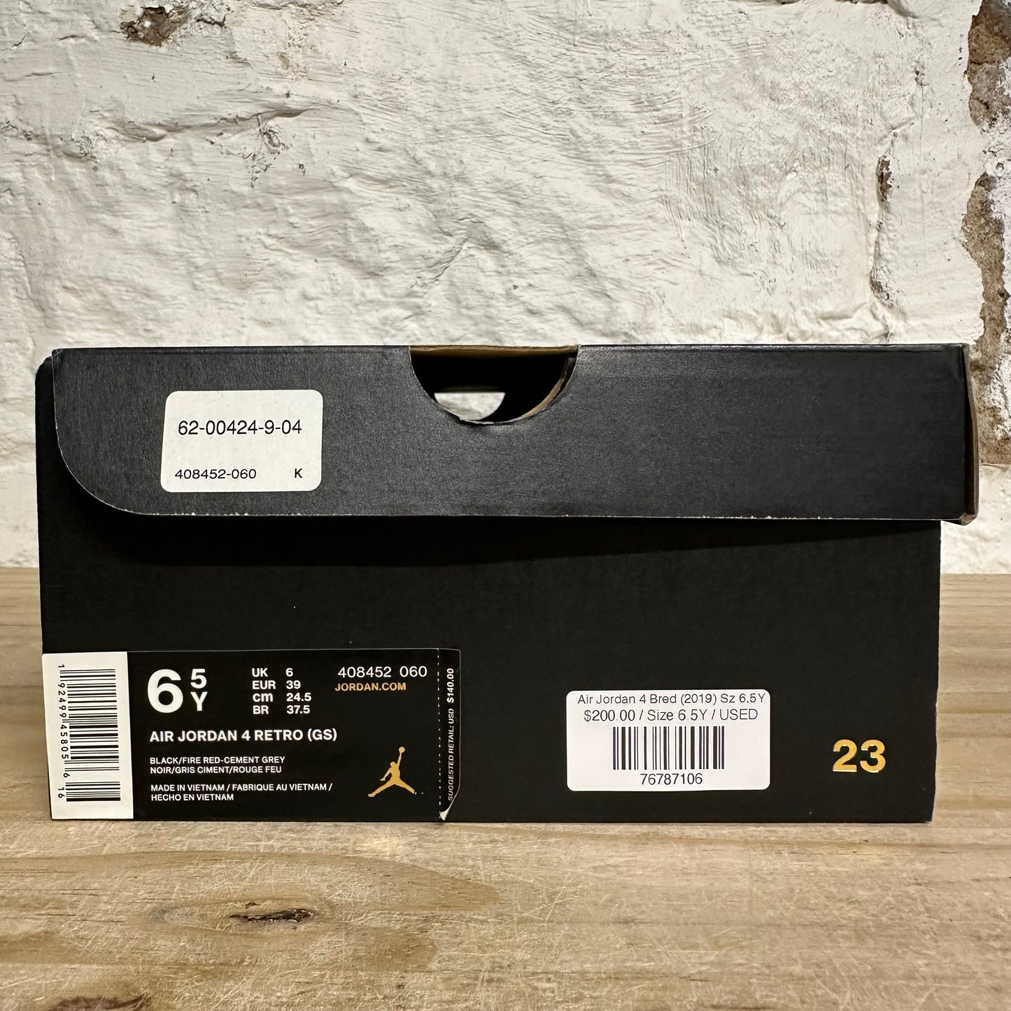 Air Jordan 4 Bred (2019) Sz 6.5Y