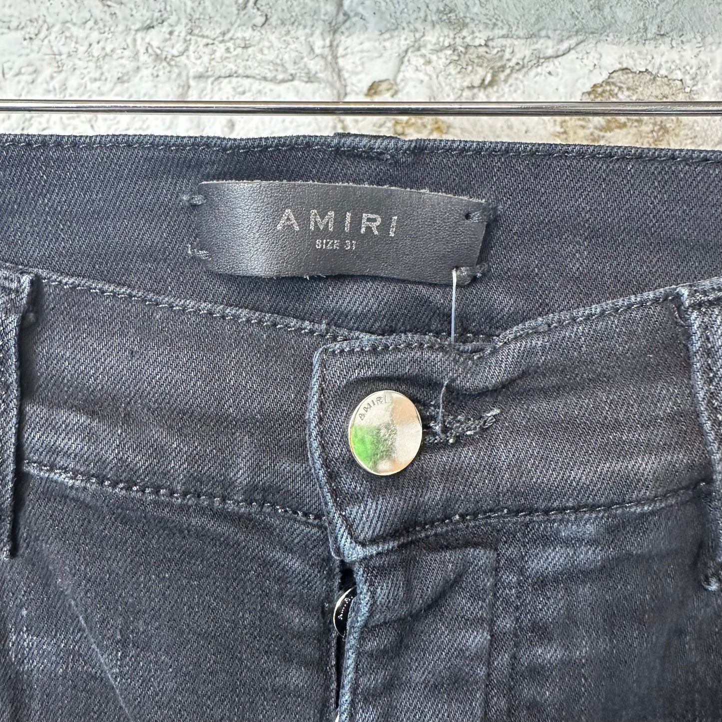 Amiri MX1 Olympic Patch Black Denim Jeans Sz 31