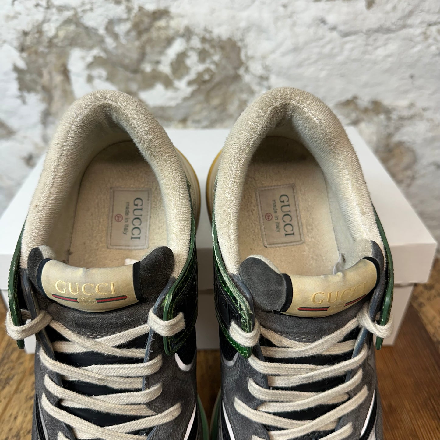 Gucci Ultrapace Green Gray Sneaker Sz 9.5 No Box