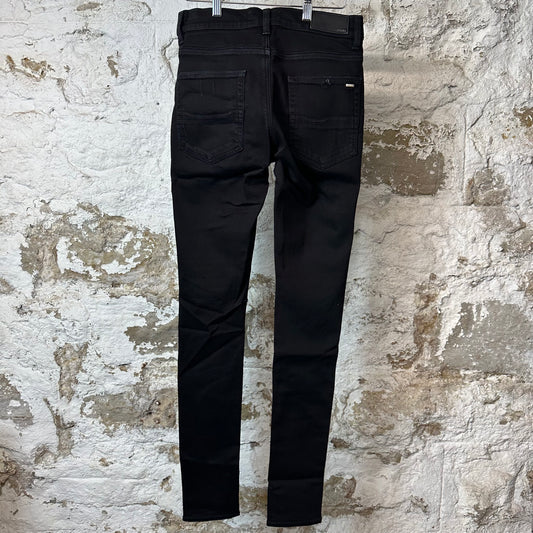 Amiri MX1 Brown Suede Black Denim Jeans Sz 29