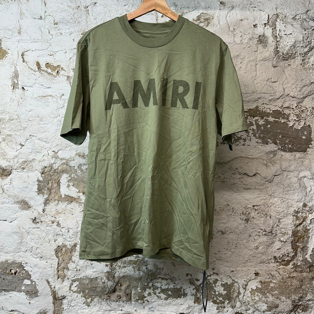 Amiri Stencil Spell T-shirt Green Sz M DS