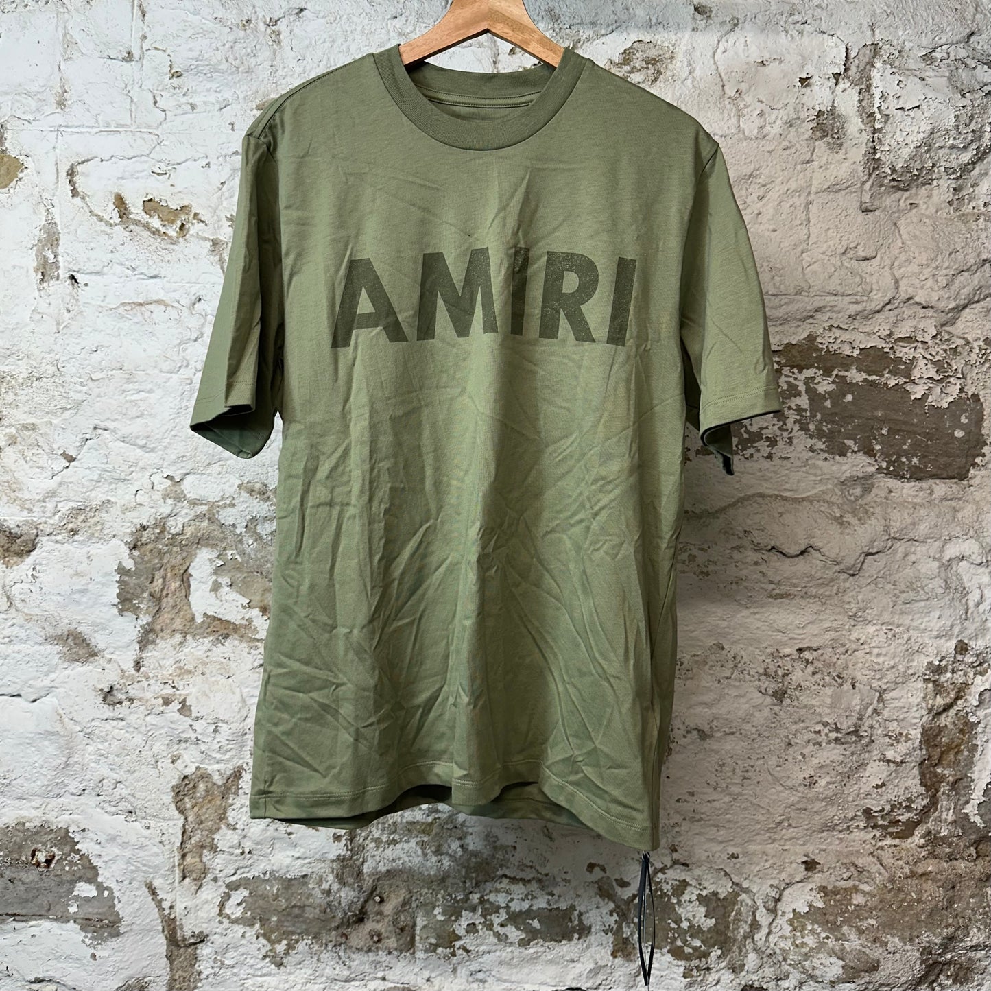 Amiri Stencil Spell T-shirt Green Sz M DS