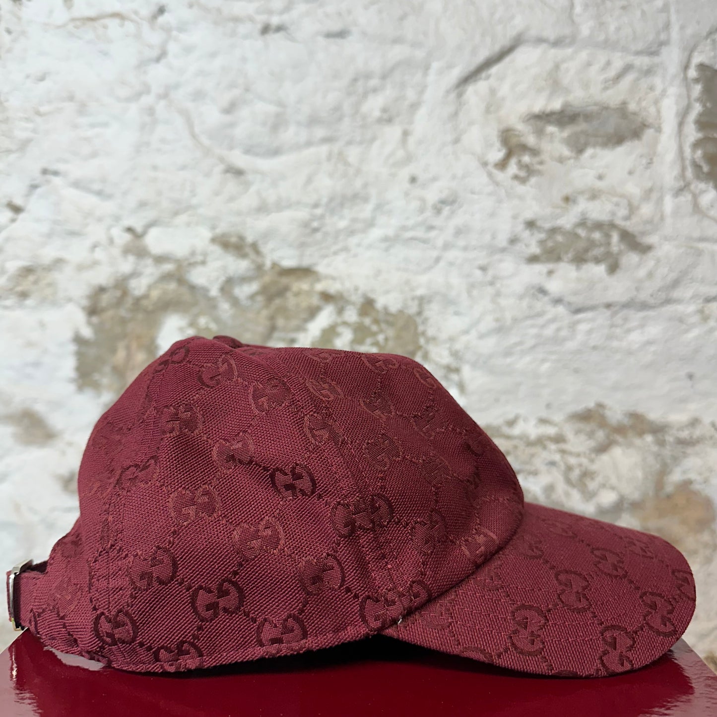 Gucci GG Monogram Burgundy Hat Sz M W/ Box