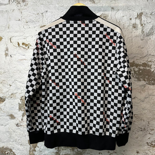 Palm Angels Black White Checkered Track Jacket Sz XL