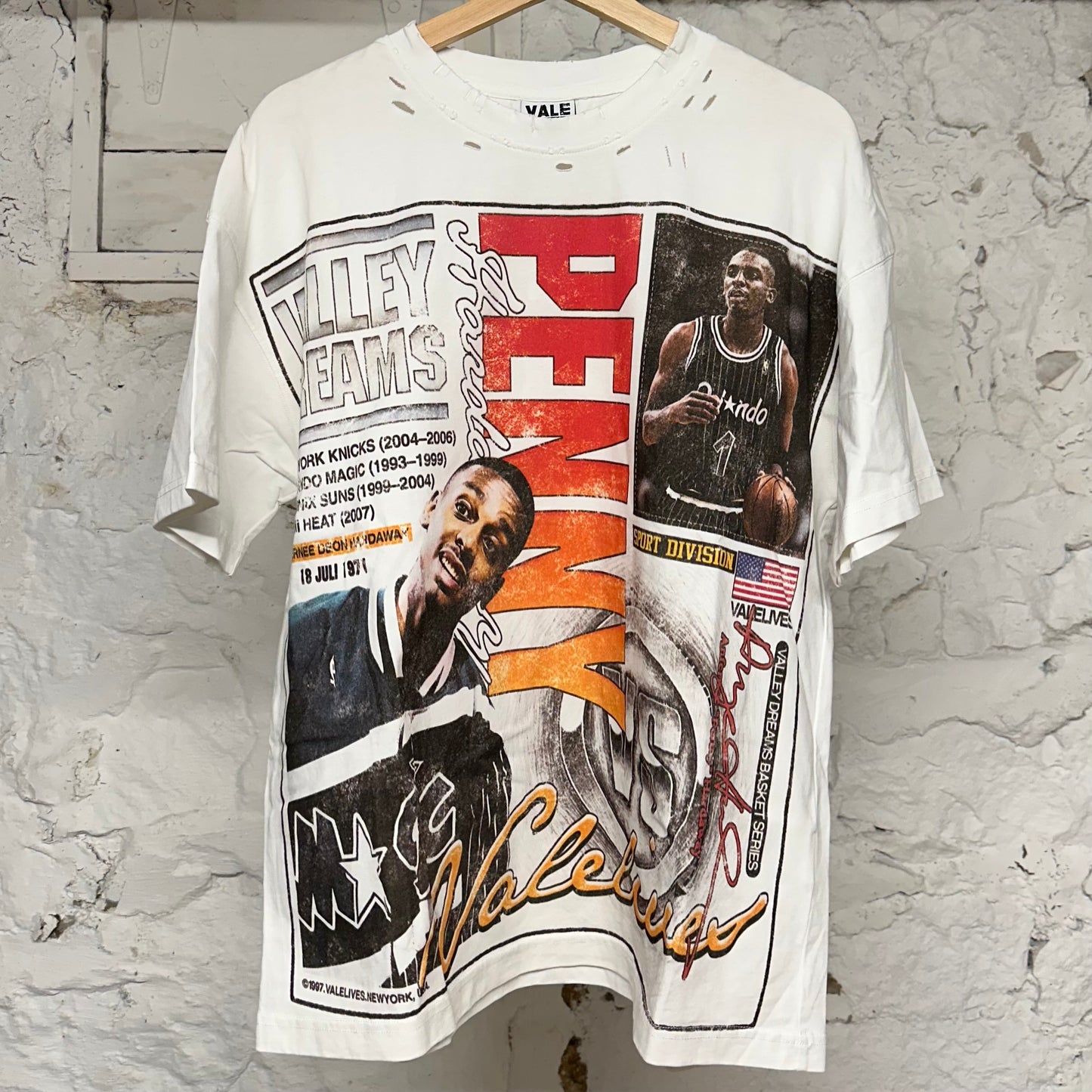 Vale Penny Hardaway White T-Shirt Sz S