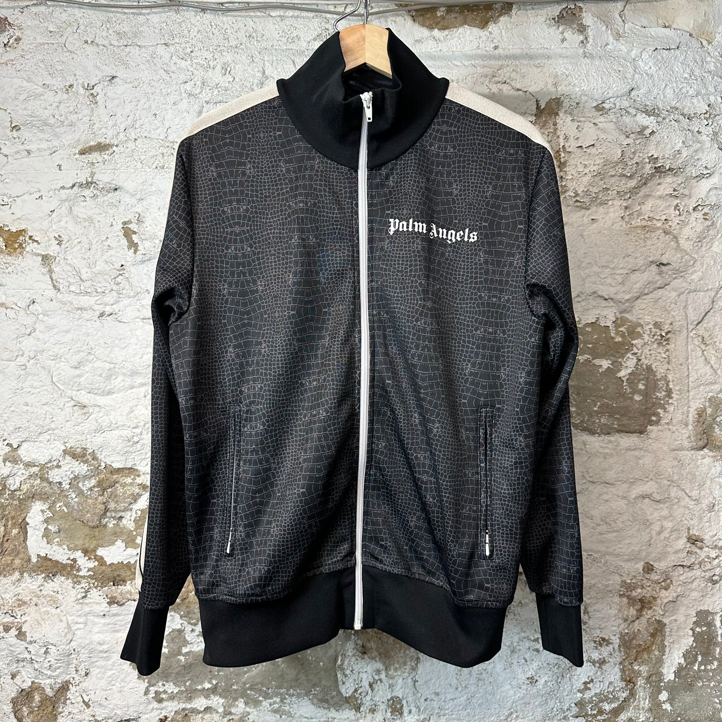 Palm Angels Black Snakeskin Track Jacket Sz M