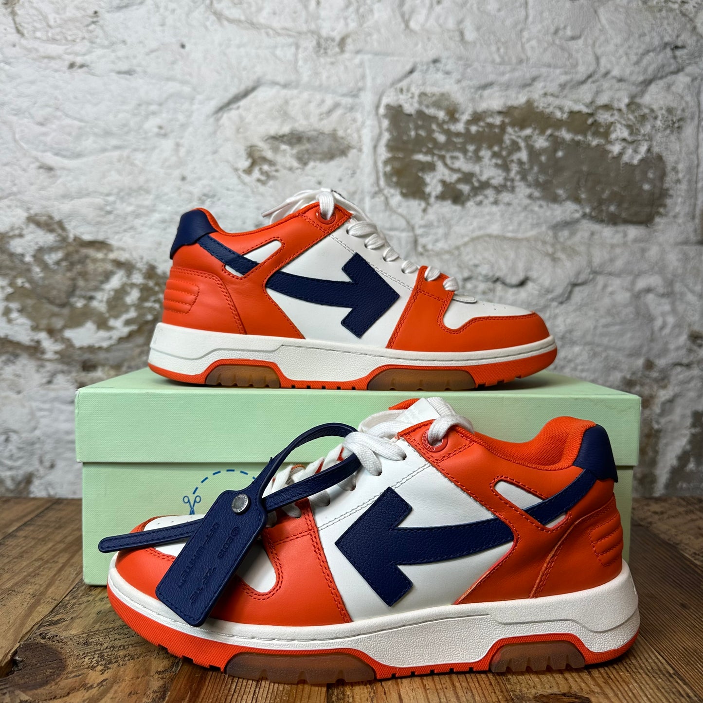 Off-White Out Of Office Navy Orange White Sneaker Sz 7 (40)