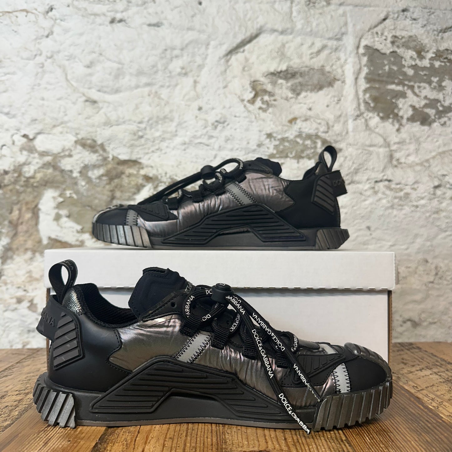 Dolce Gabbana NS1 Black Grey Sneaker Sz 8 (41)