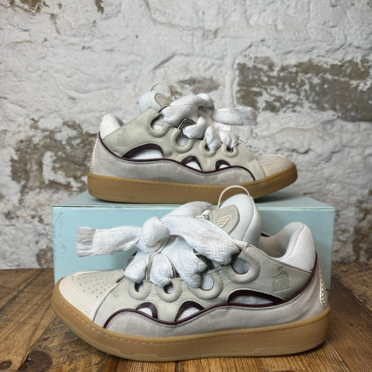 Lanvin Curb White Lace Maroon Grey Sneaker Sz 13 (46)