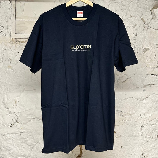 Supreme Cities Navy T-Shirt Sz M DS