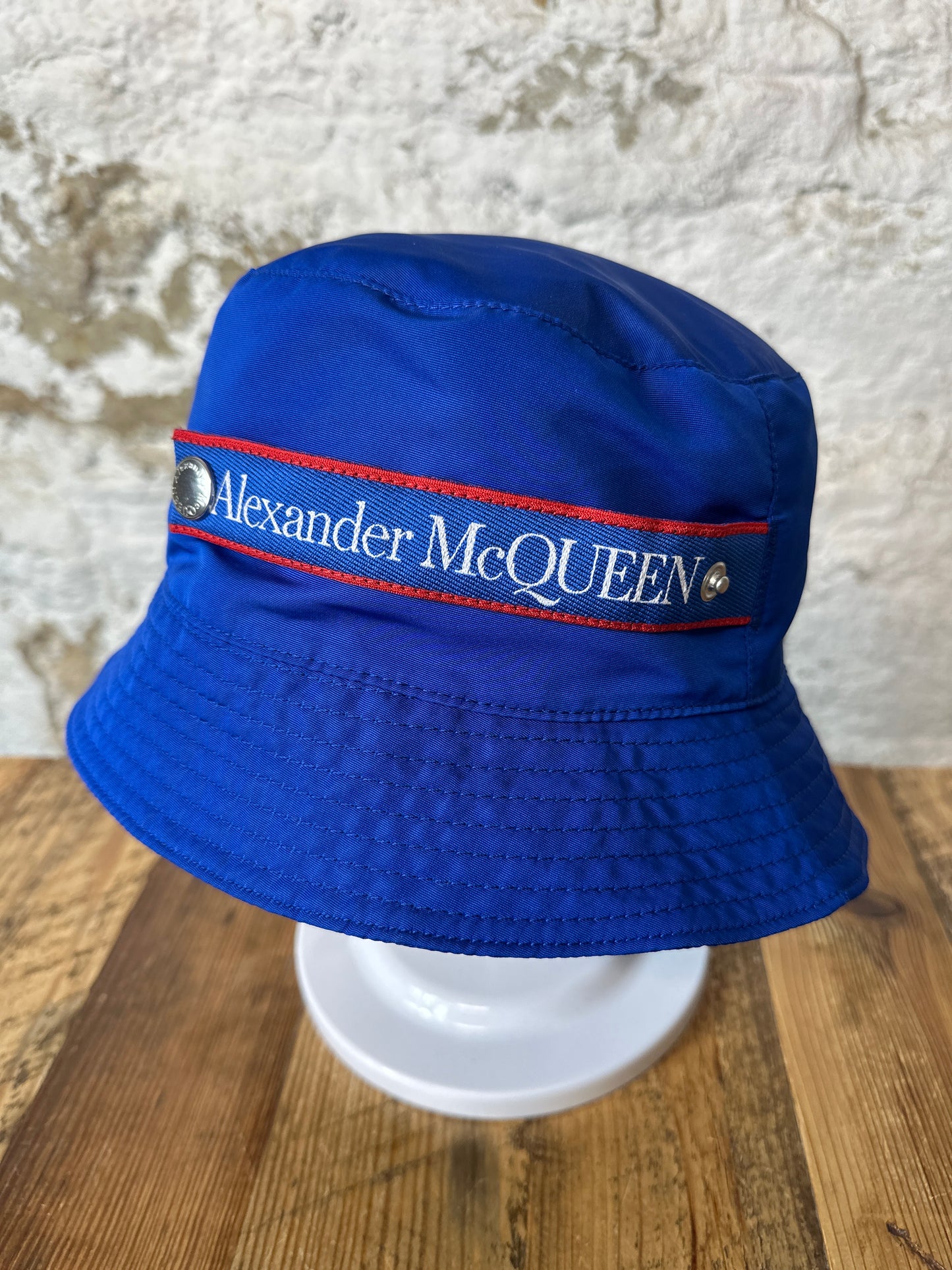 Alexander Mcqueen Blue Bucket Hat Sz M