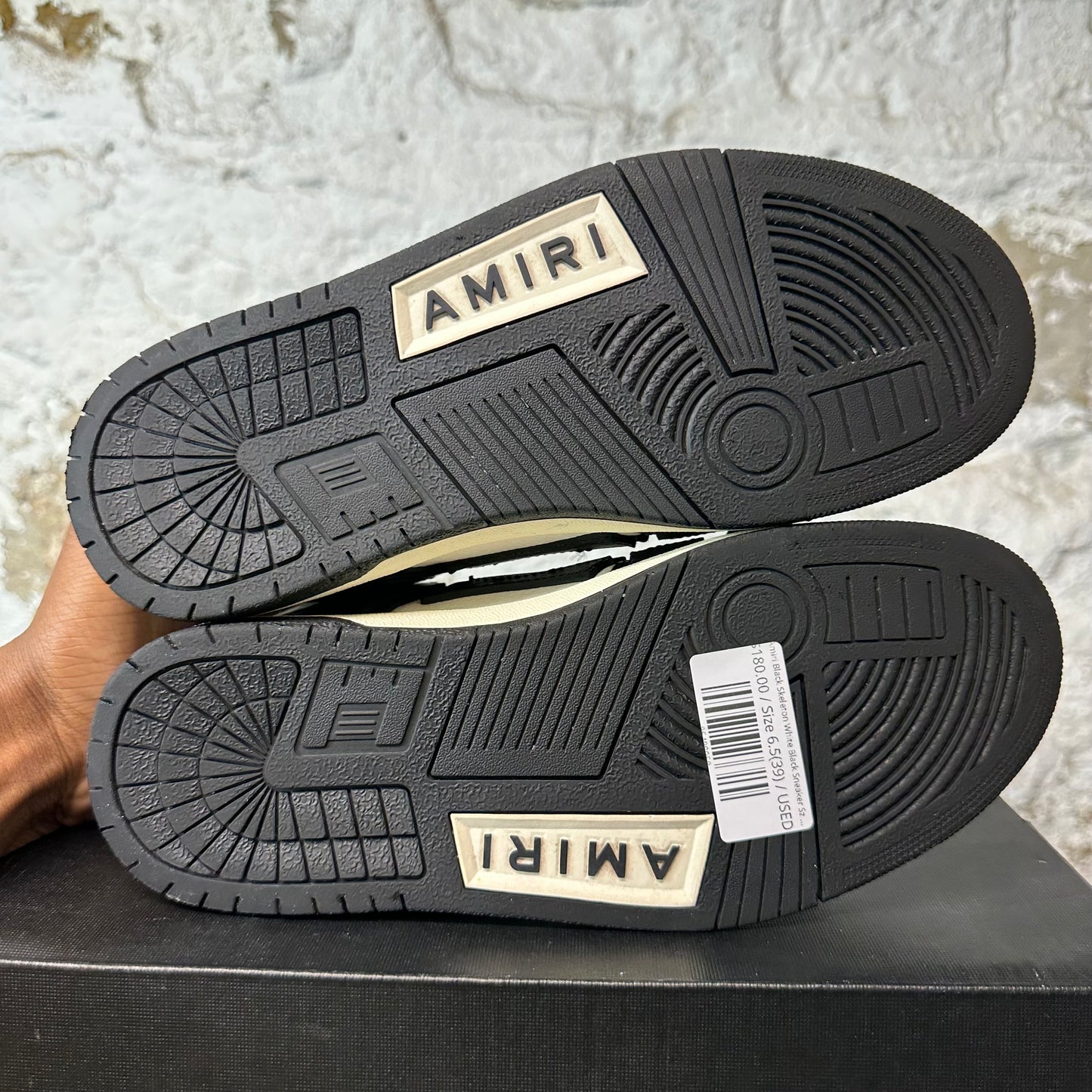 Amiri Black Skeleton White Black Sneaker Sz 6.5 (39)