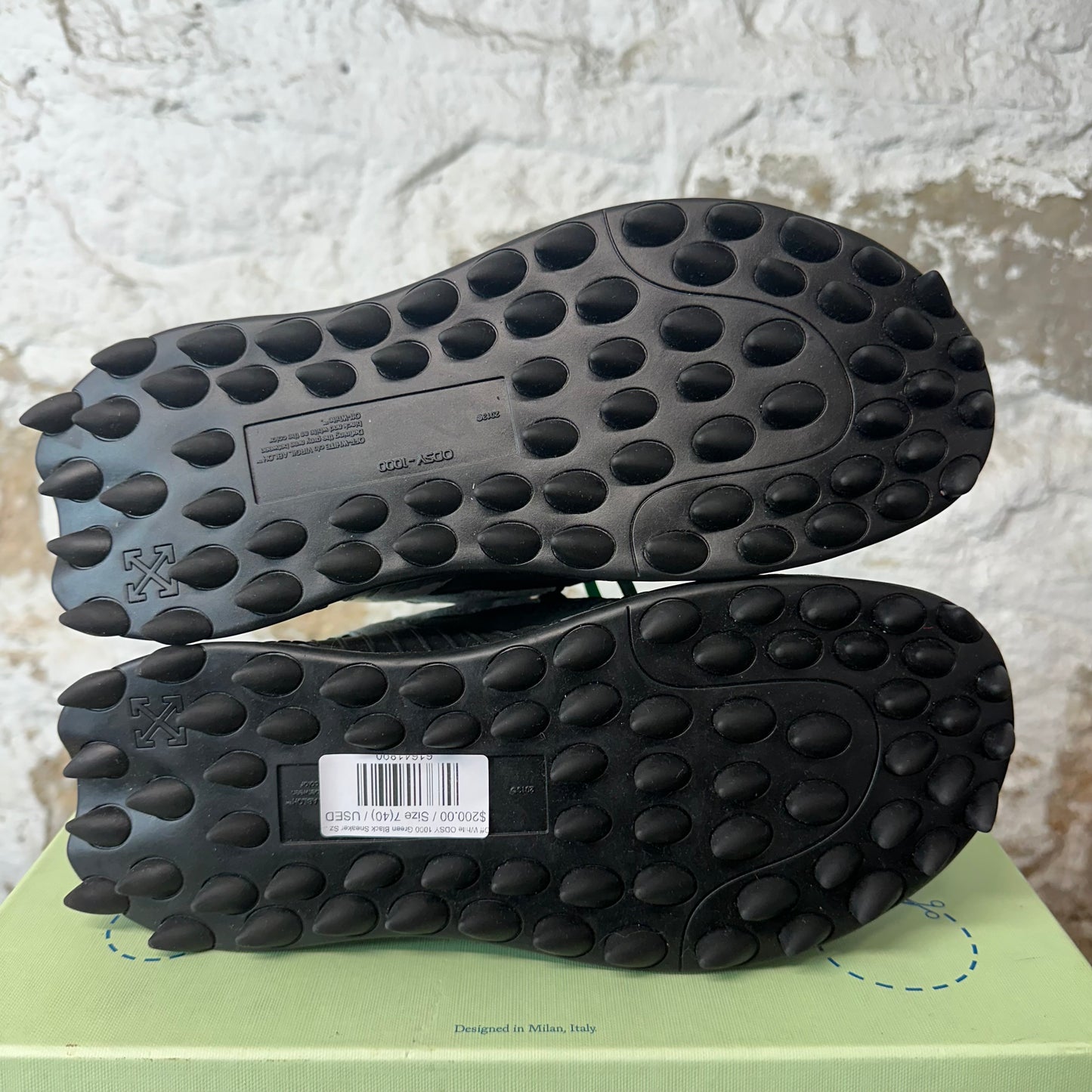 Off-White ODSY 1000 Green Black Sneaker Sz 7 (40)