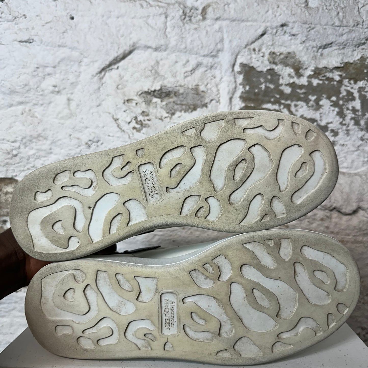 Alexander Mcqueen Black Studded Tab White Sneaker Sz 10 (43) No Box