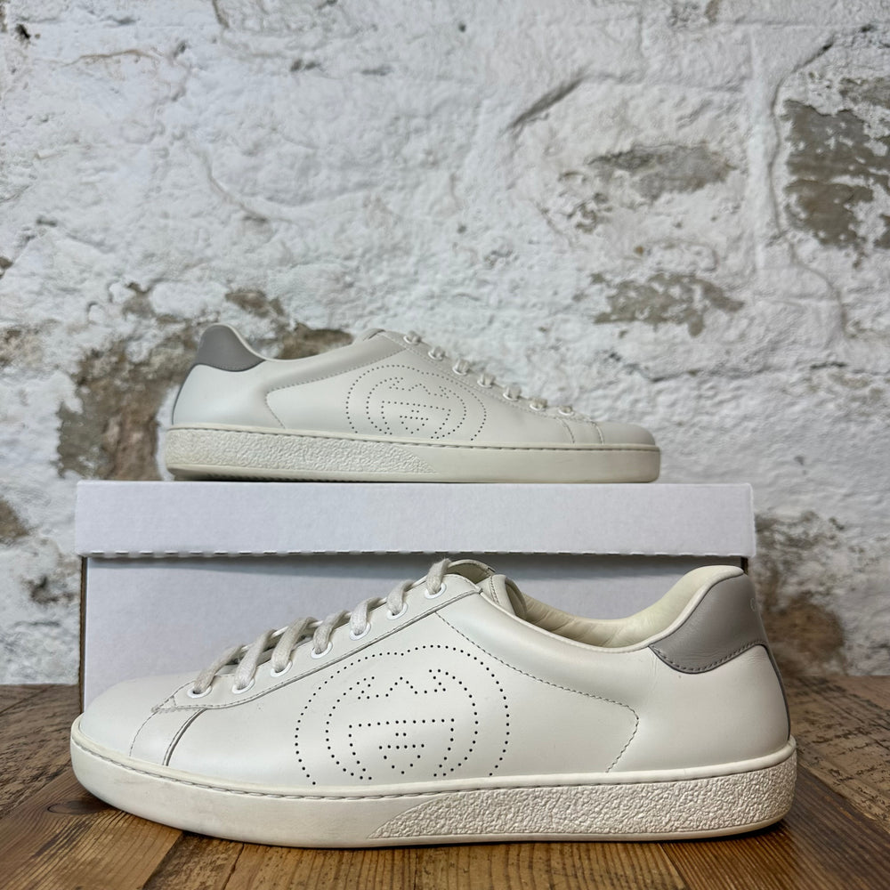 Gucci Interlocking GG White Ace Sneaker Sz 8