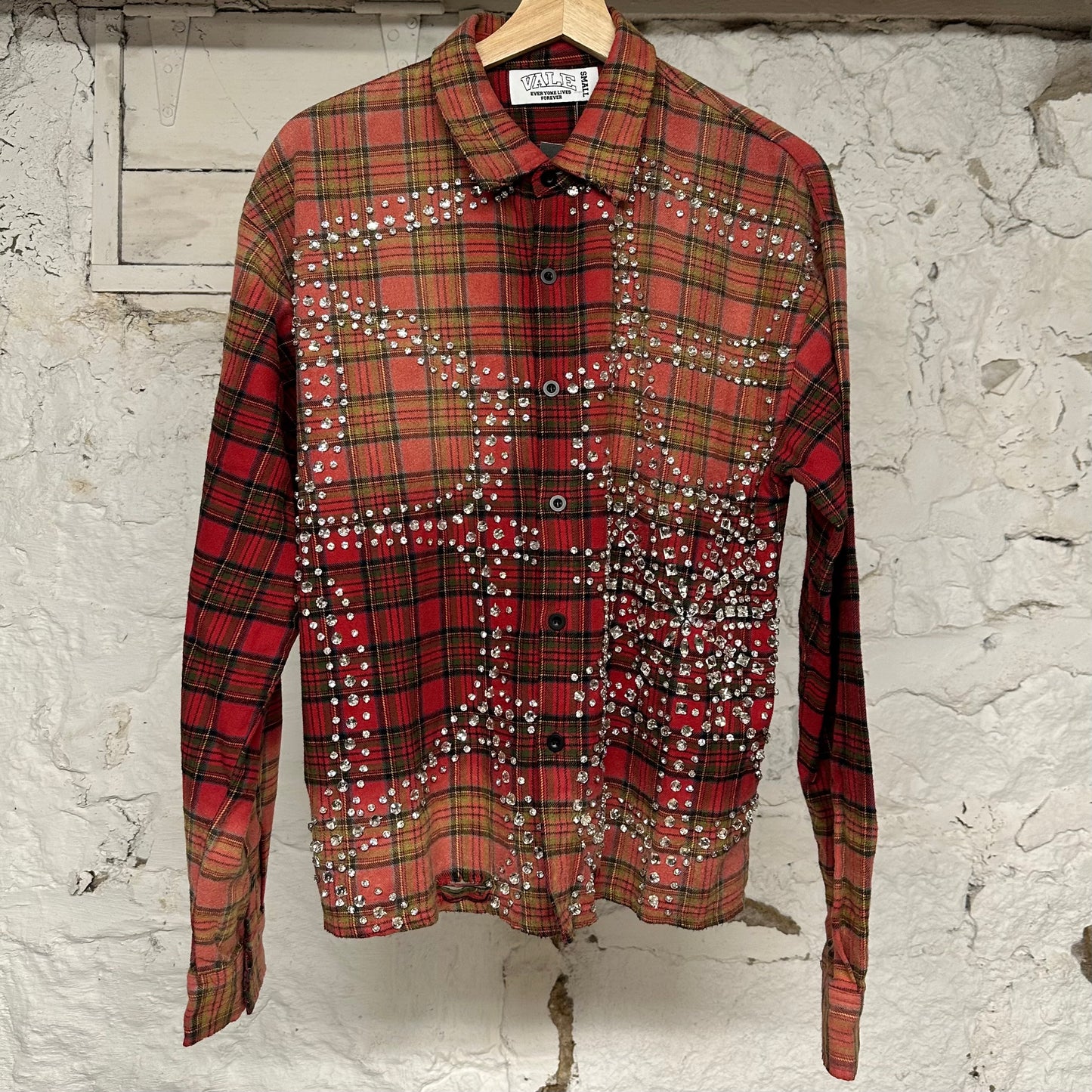 Vale Rhinestone Red Flannel Sz S