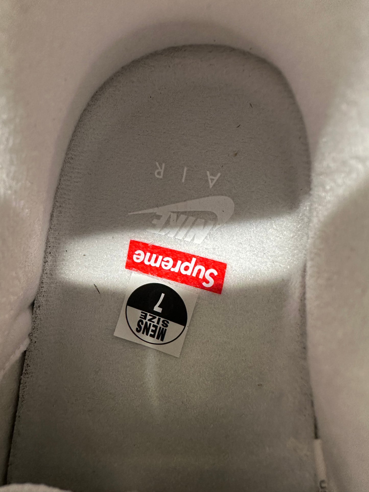 Nike Air Force 1 Supreme Low White Black Sz 7