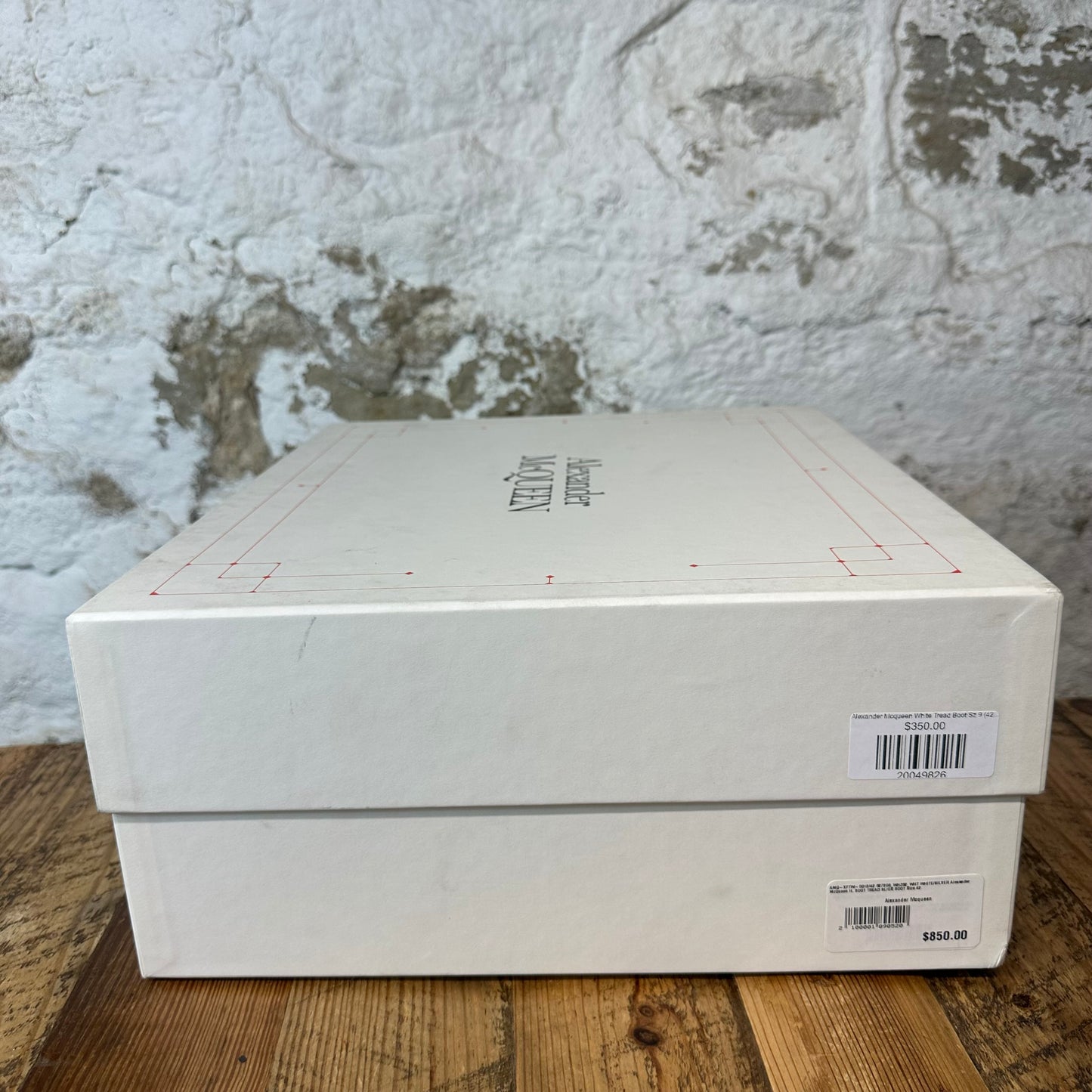 Alexander Mcqueen White Tread Boot Sz 9 (42) DS