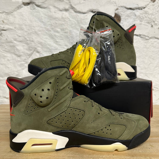 Air Jordan 6 Travis Scott Olive Sz 9 DS
