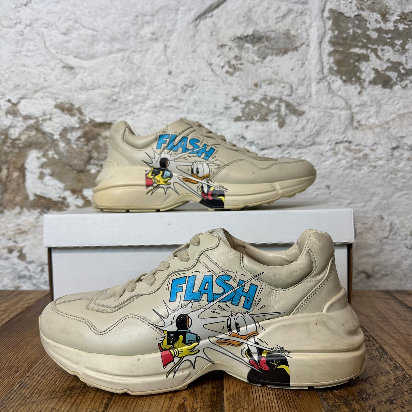 Gucci Rython Donald Flash Cream Sneaker Sz 6 No Box