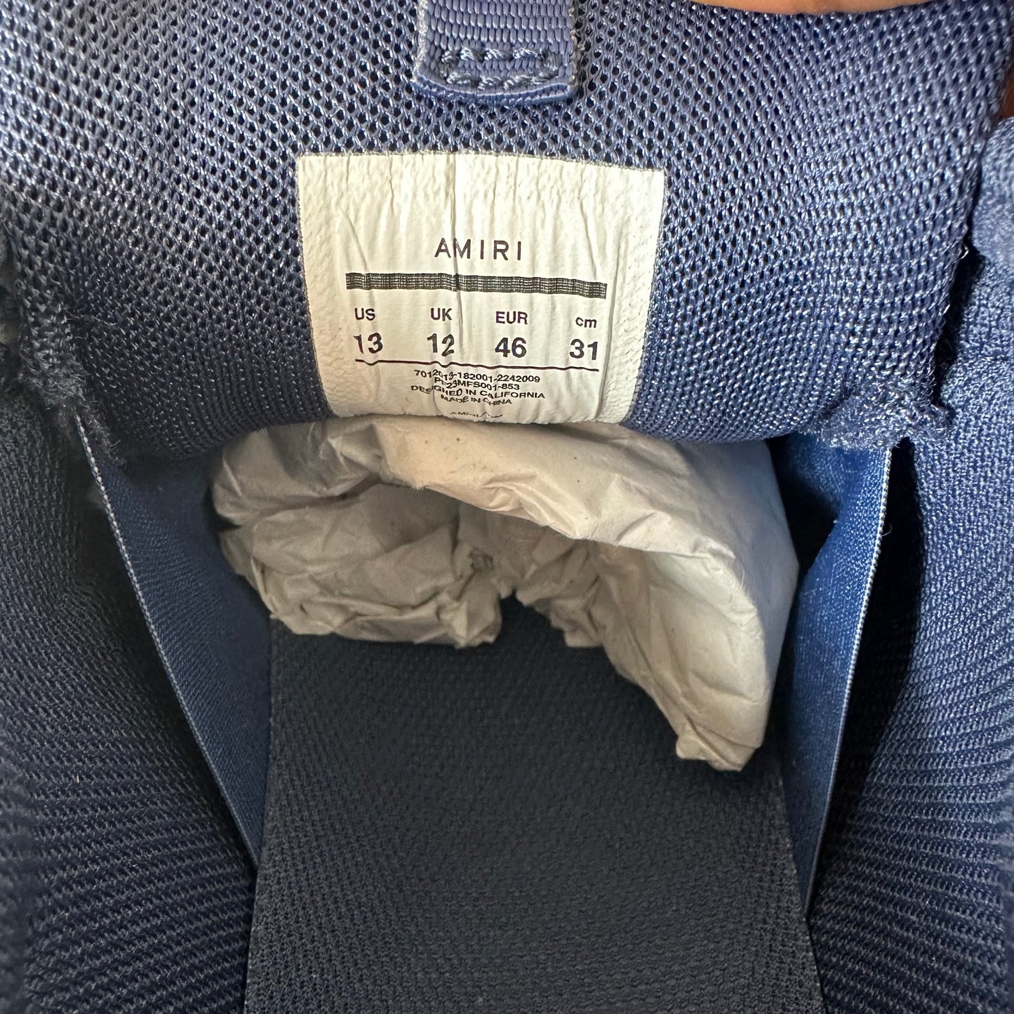 Amiri Navy Bone Runner White Teal Sneaker Sz 13 (46)