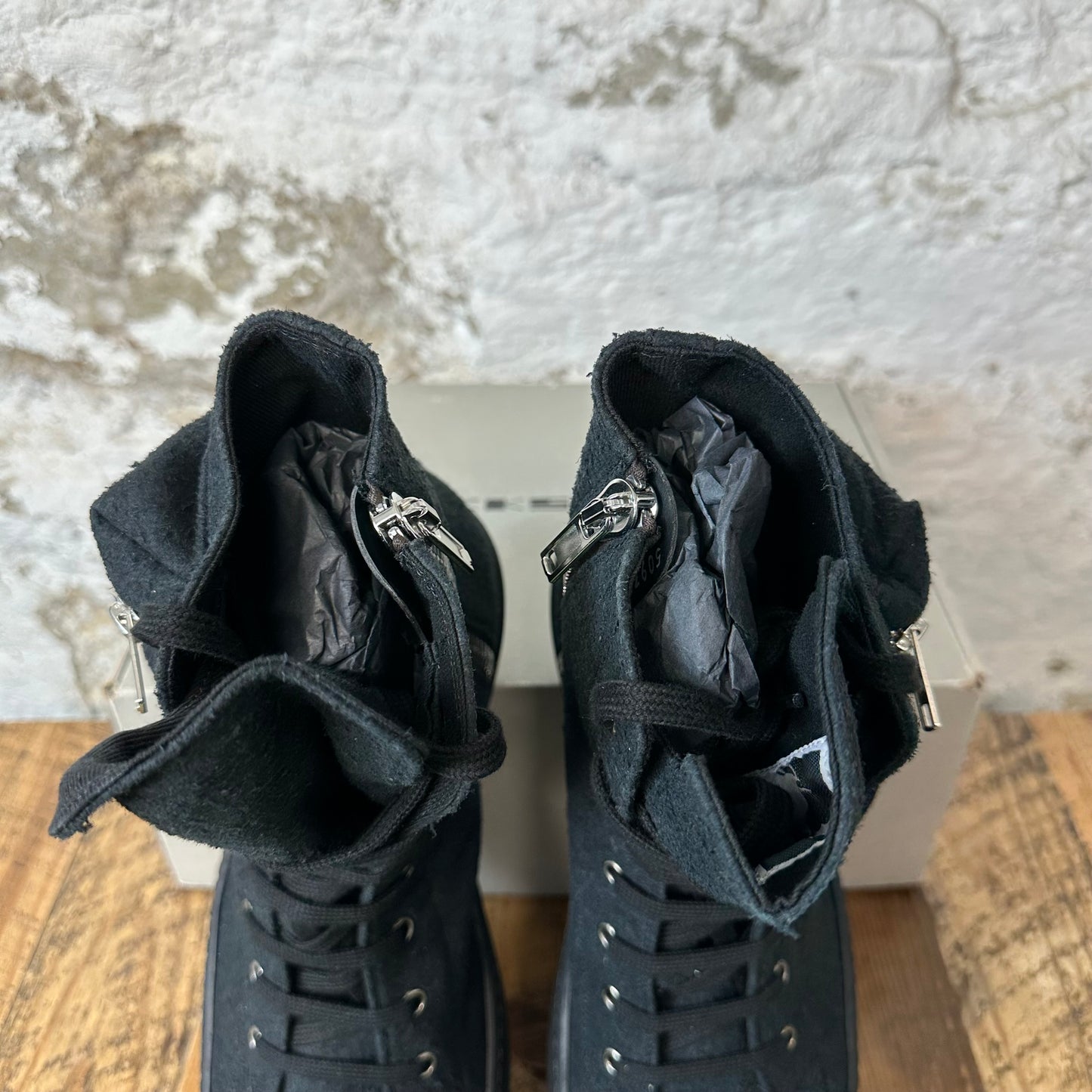 Rick Owens Triple Black Cargo Pocket Sneaker DS