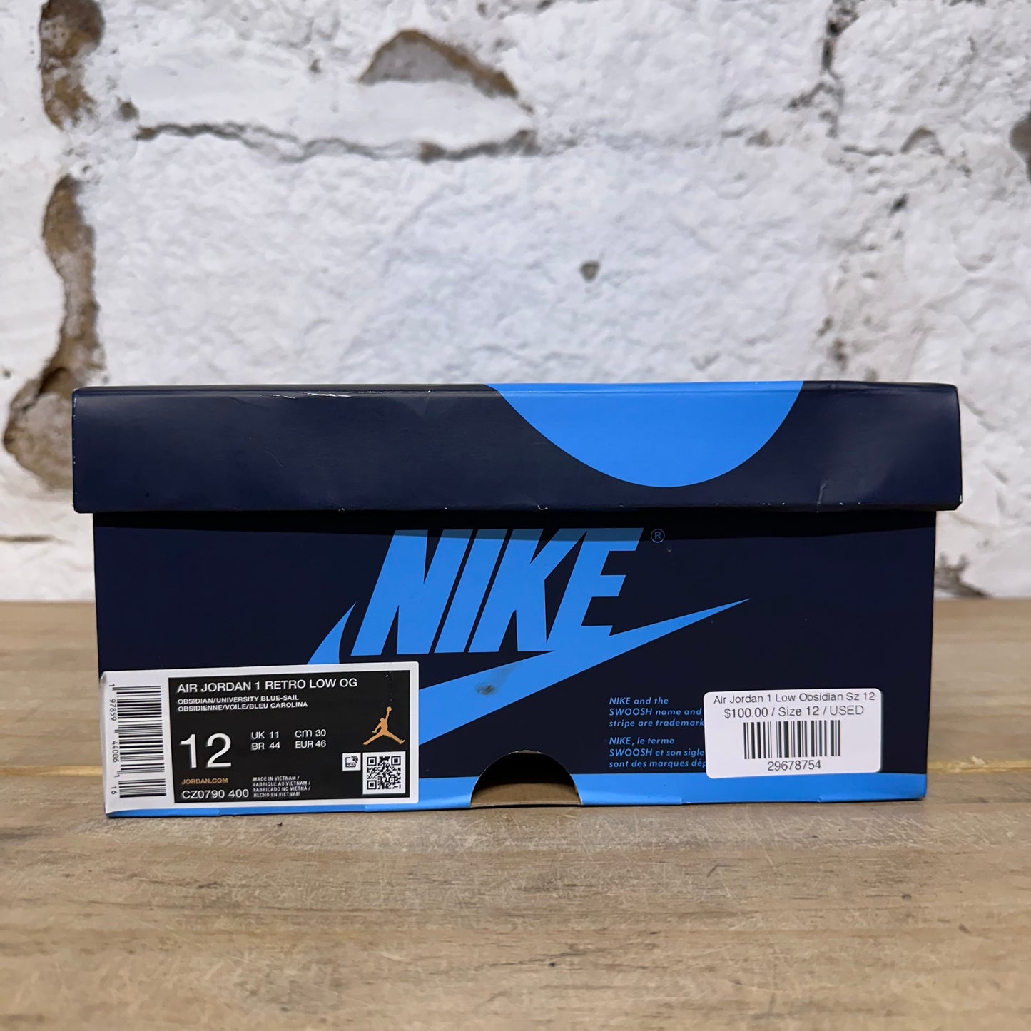 Air Jordan 1 Low Obsidian Sz 12