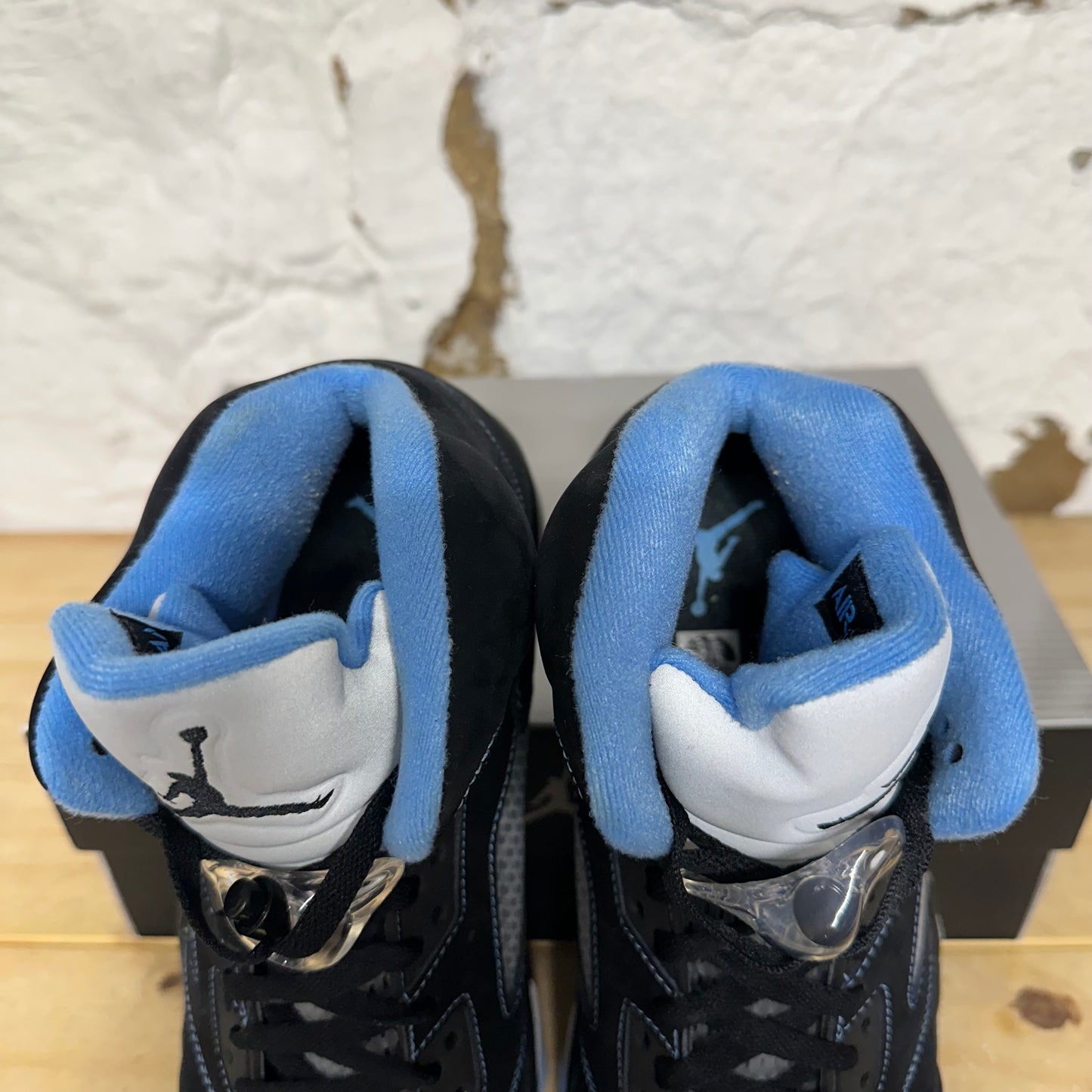 Air Jordan 5 Black University Blue Sz 10