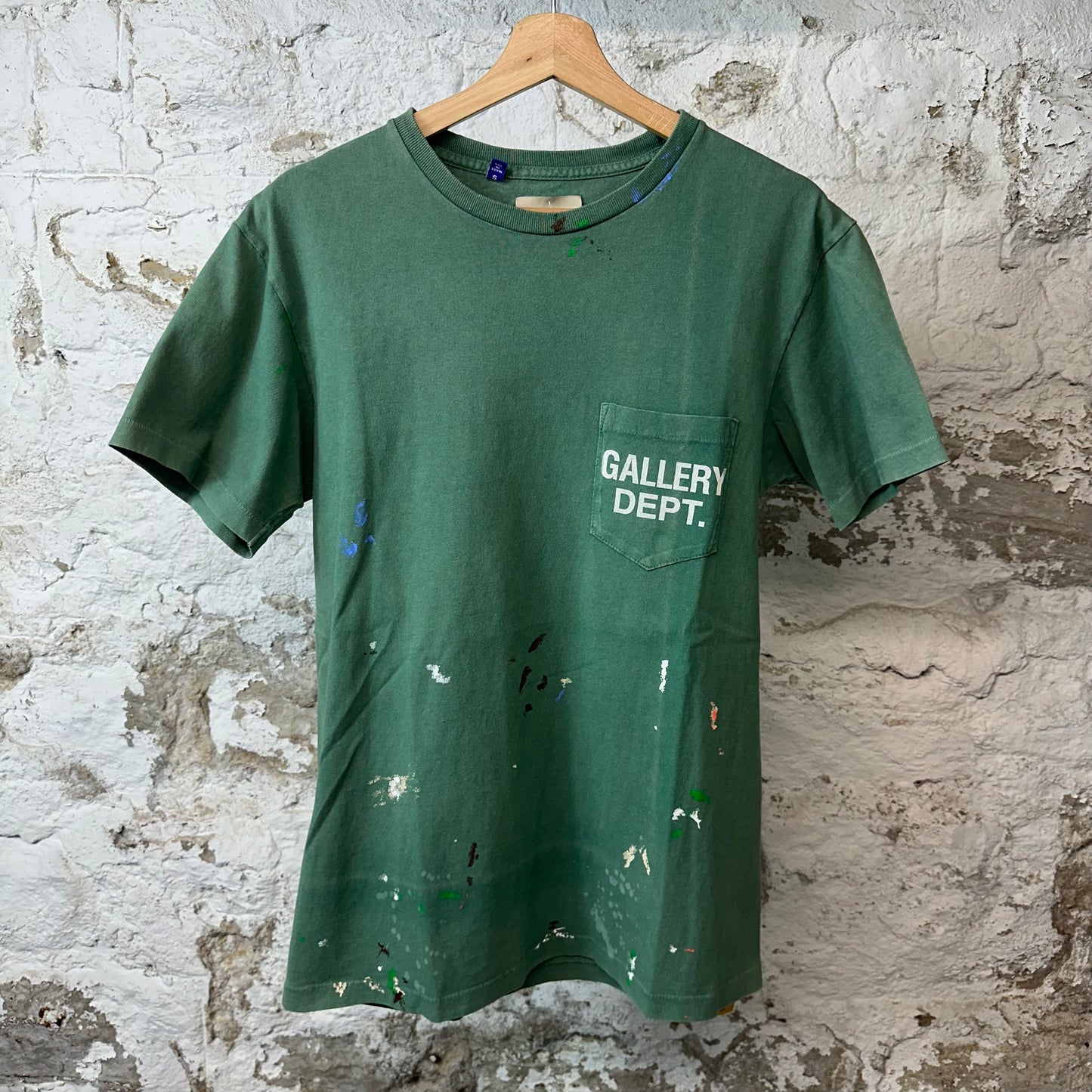Gallery Dept Paint Splatter T-shirt Green Sz S
