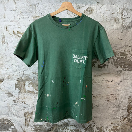 Gallery Dept Paint Splatter T-shirt Green Sz S