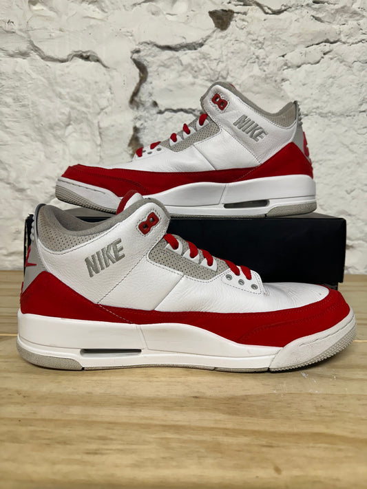 Air Jordan 3 Tinker White University Red Sz 12