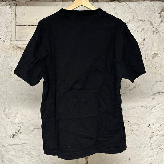 Palm Angles Blue Spray Paint Black T-Shirt Sz M