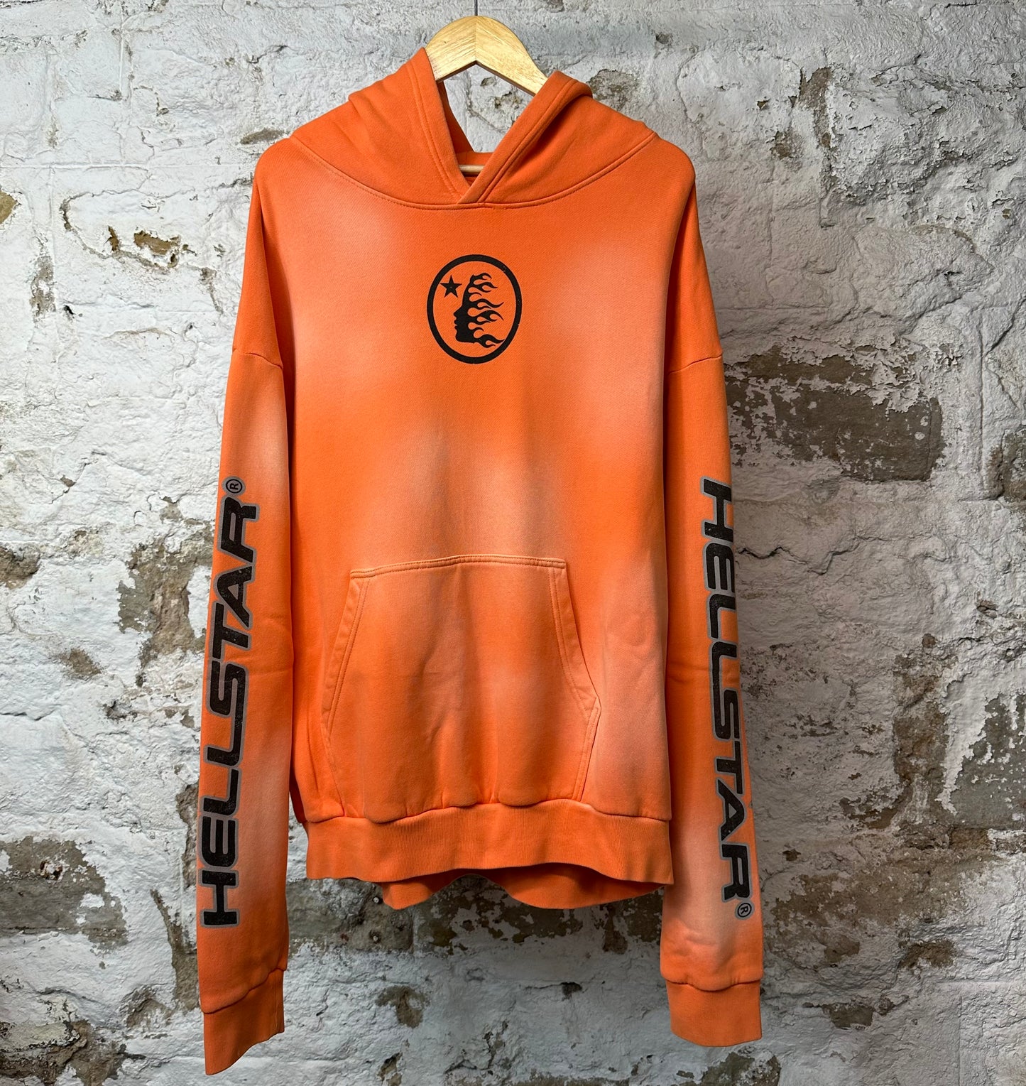 Hellstar Fire Logo Hoodie Orange Sz XL